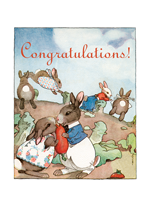 Bunnies Kissing in the Garden (Wedding Greeting Cards)